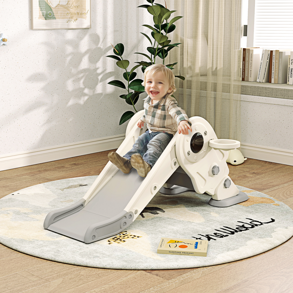 AIYAPLAY 3-in-1 Kids Slide – Climber & Basketball Hoop