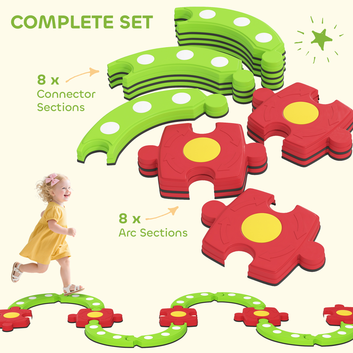AIYAPLAY Kids Stepping Stones Balance Beam – Indoor & Outdoor Sensory Toy