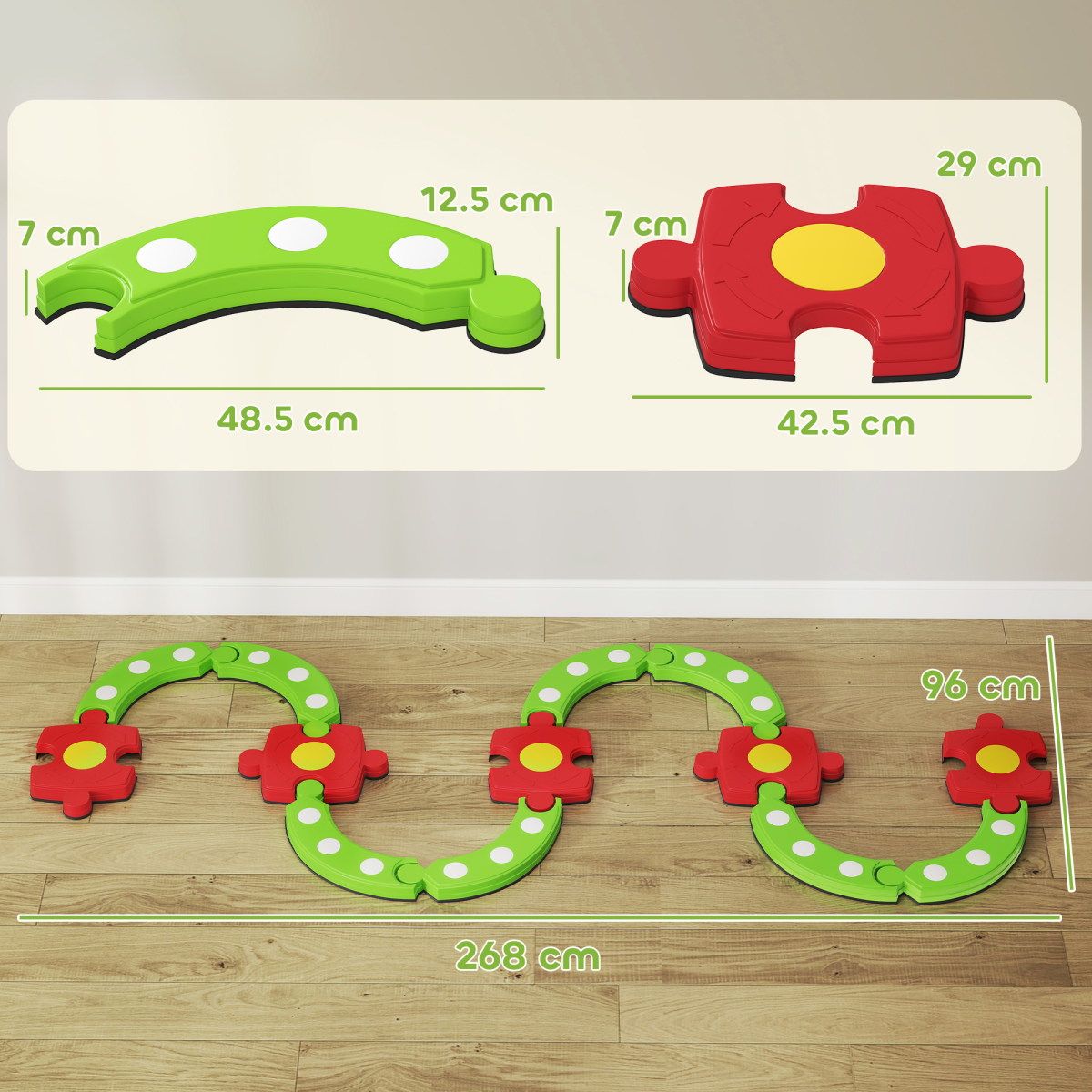AIYAPLAY Kids Stepping Stones Balance Beam – Indoor & Outdoor Sensory Toy