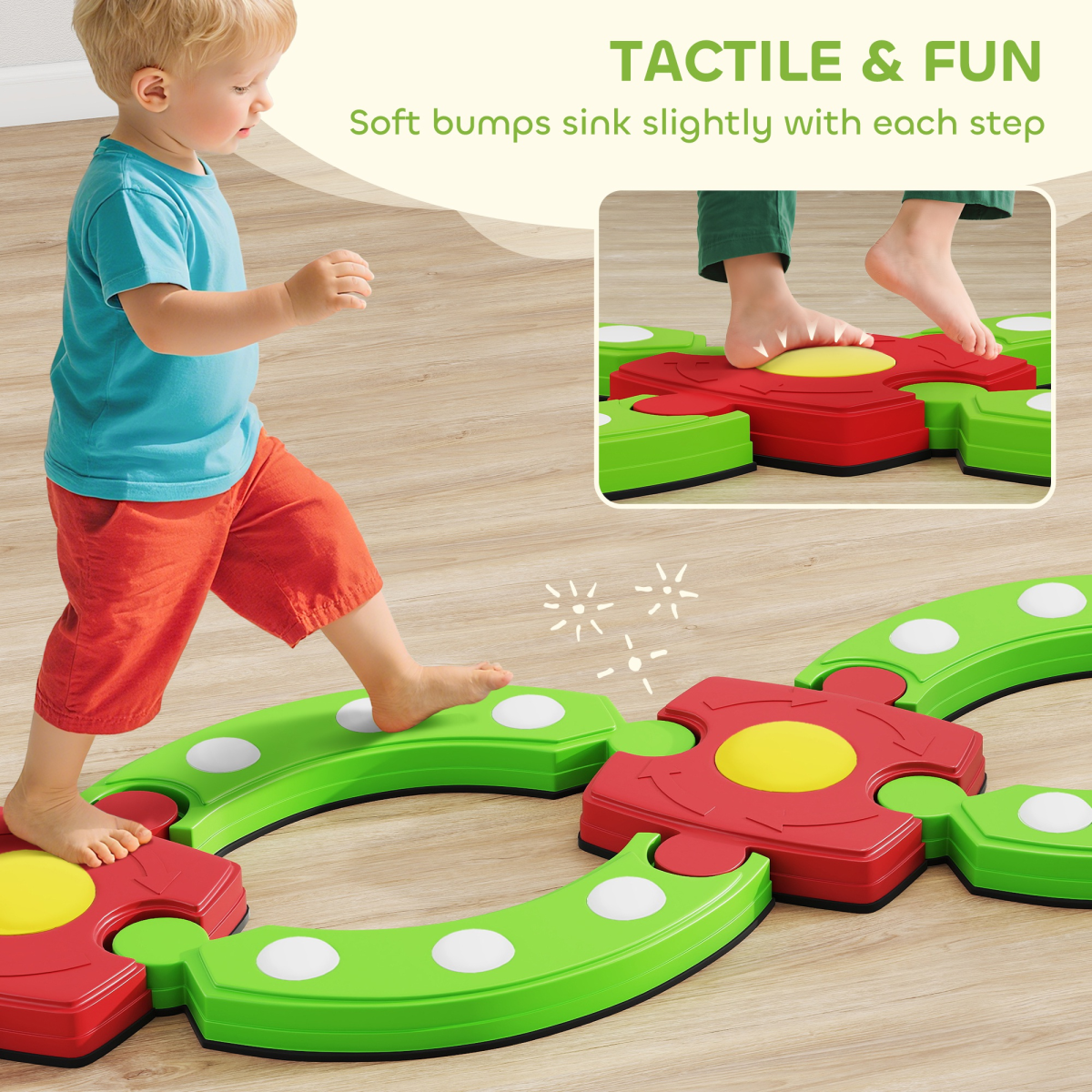 AIYAPLAY Kids Stepping Stones Balance Beam – Indoor & Outdoor Sensory Toy