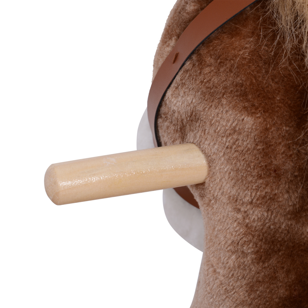 HOMCOM Kids Wooden Rocking Horse – Plush Ride-On Toy