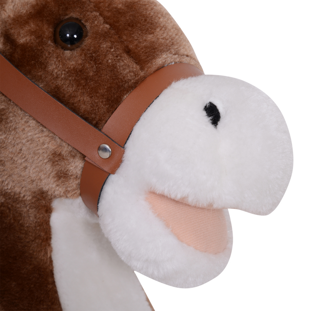 HOMCOM Kids Wooden Rocking Horse – Plush Ride-On Toy