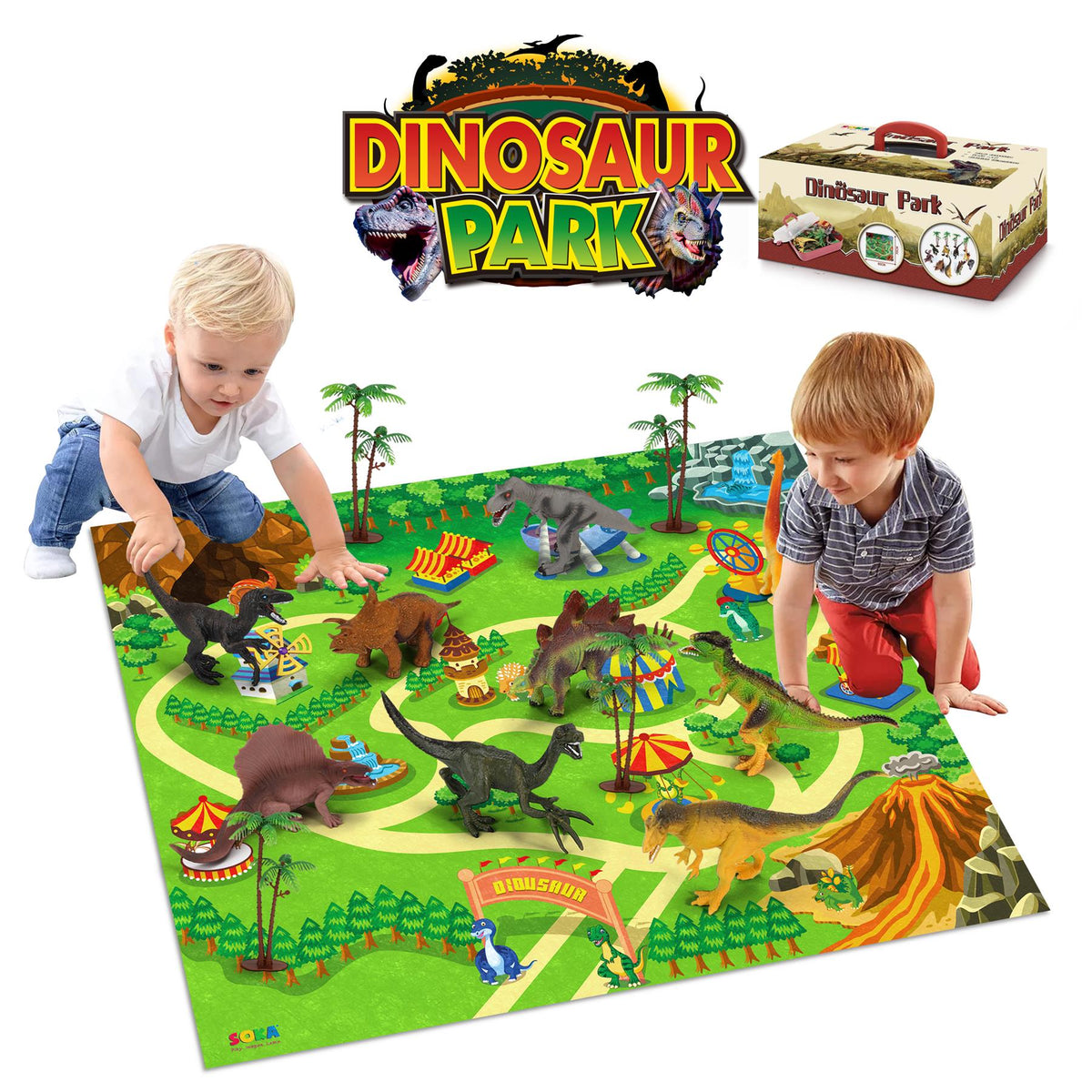 SOKA Dinosaur Playset – 9 Piece Dinosaur Toy Set
