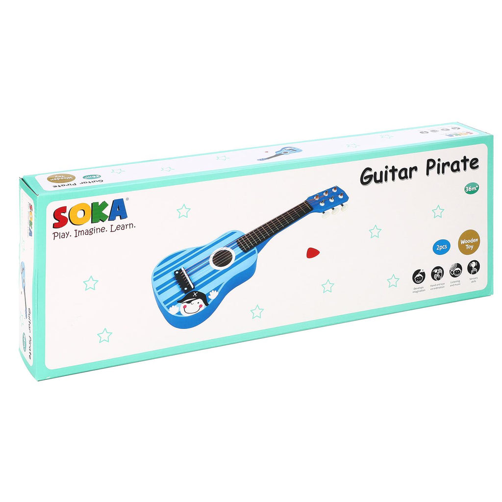 SOKA Wooden Blue Pirate Guitar – Musical Toy for Kids