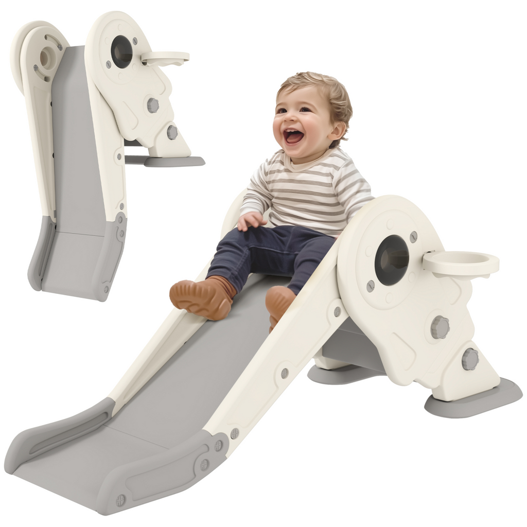 AIYAPLAY 3-in-1 Kids Slide – Climber & Basketball Hoop